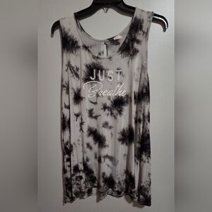 Livi Active Black and White Tie-Dye Tank Top